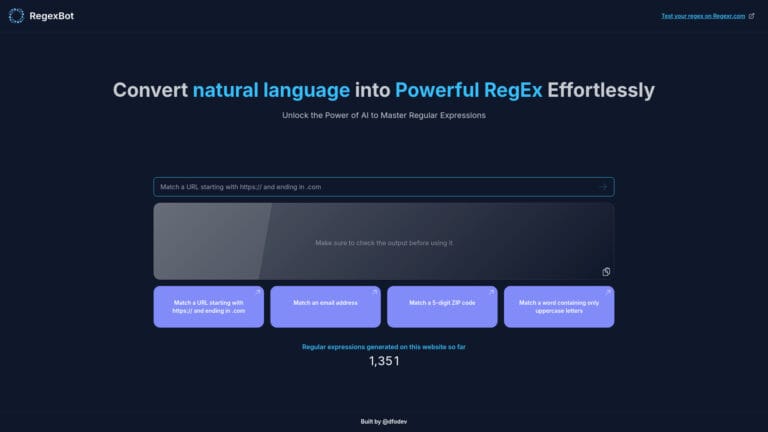 Free Regexbot AI Tool Review