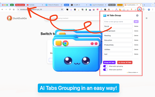 AI Tabs Group ai chrome extension logo