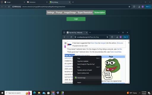 PEPE VISION ai chrome extension