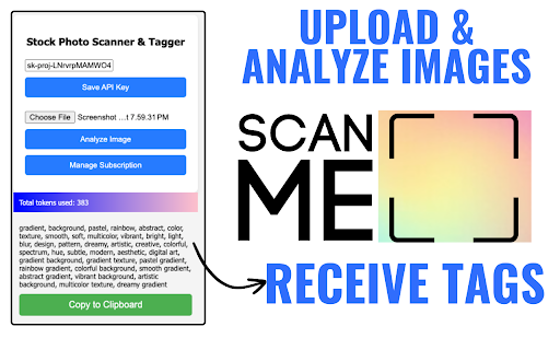 Stock Photo Keyword Scanner ai chrome extension logo