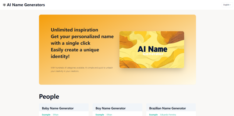 New AI Name Generator AI Tool Review