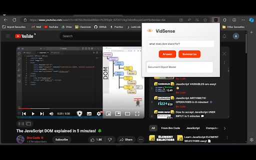 VidSense ai chrome extension logo