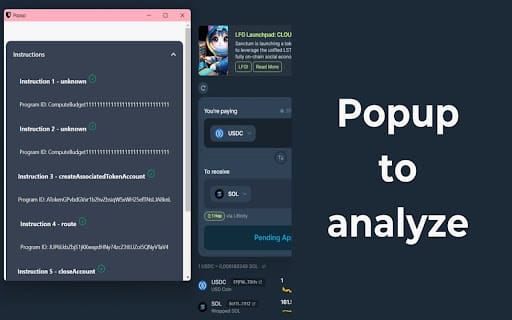 Solana Transaction Analyzer with AI ai chrome extension logo