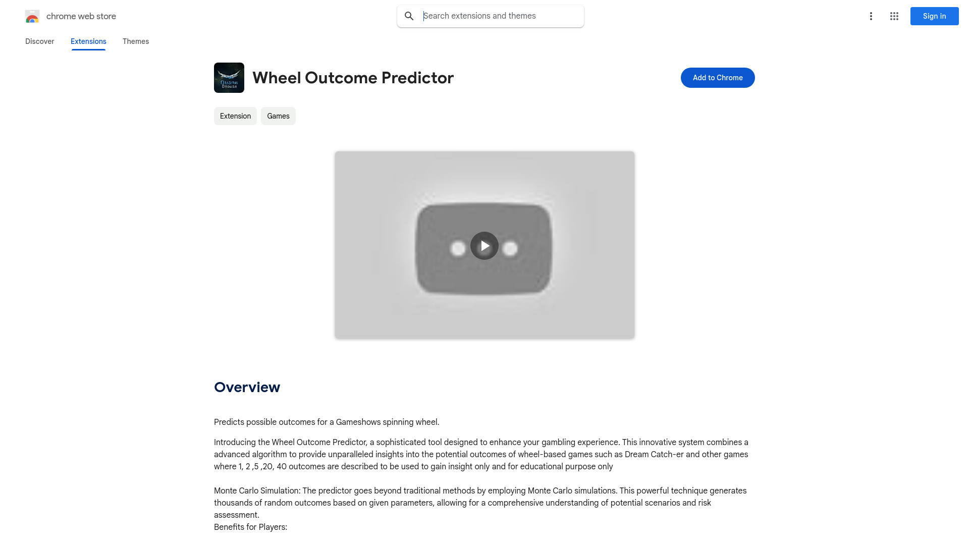 Wheel Outcome Predictor ai chrome extension logo