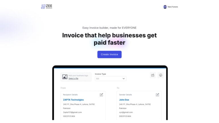 Powerful Zeeinvoices AI Tool Review