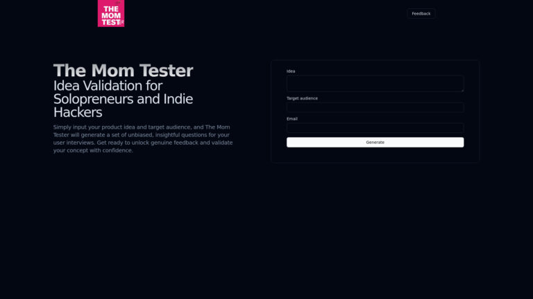 Powerful The Mom Tester AI Tool Review
