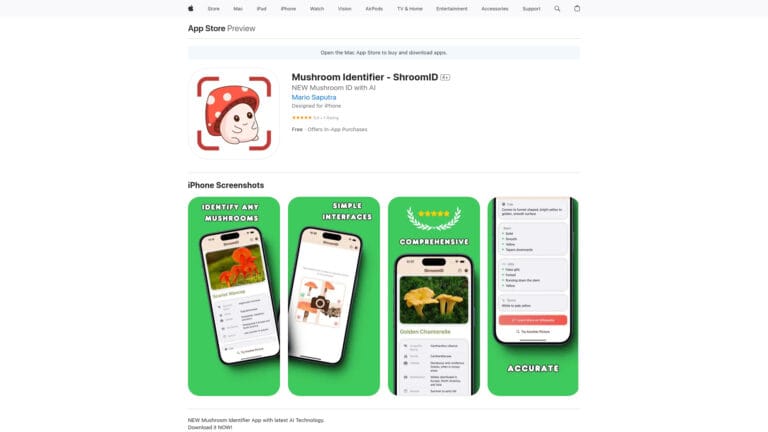 Popular Mushroom Identifier AI Tool Review