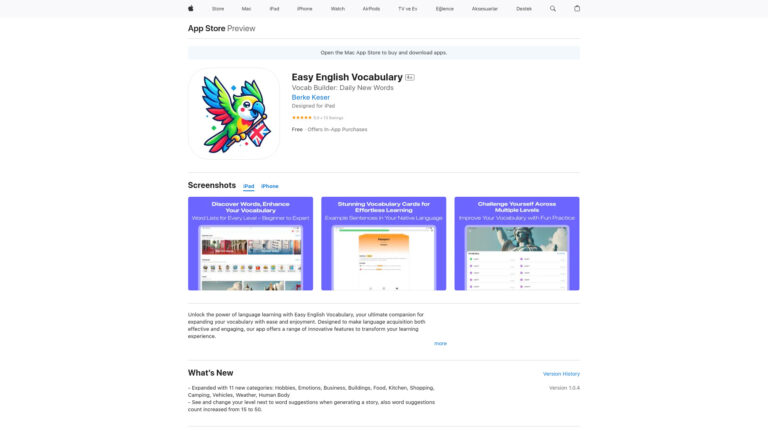 Popular Easy English Vocabulary AI Tool Review