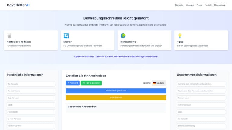 New Bewerbungsschreibenai AI Tool Review