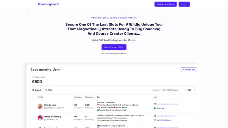 Advanced Coachingleads AI Tool Review