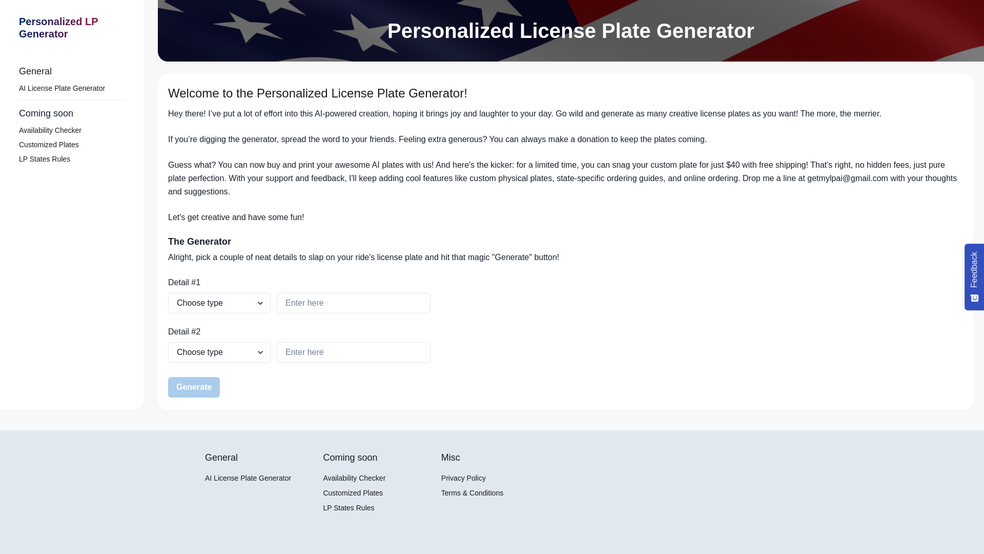 Personalized License Plate Generator logo