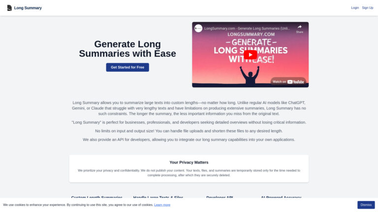 Advanced Long Summary AI Tool Review