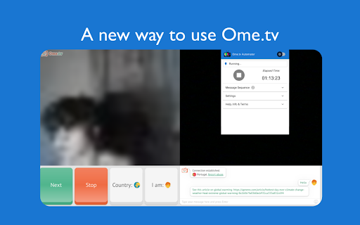 Ome.tv Automator ai chrome extension logo