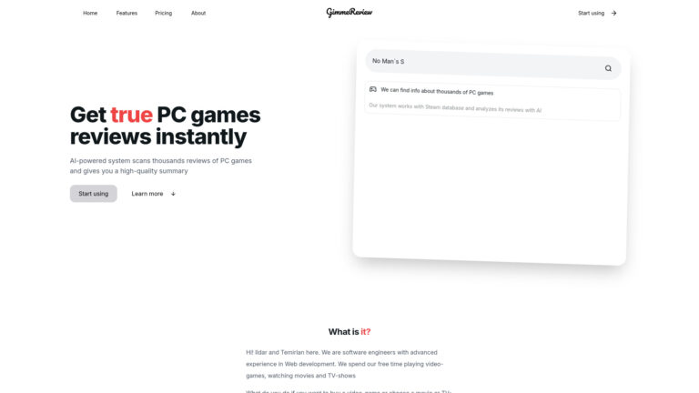 Top Gimmereview AI Tool Review