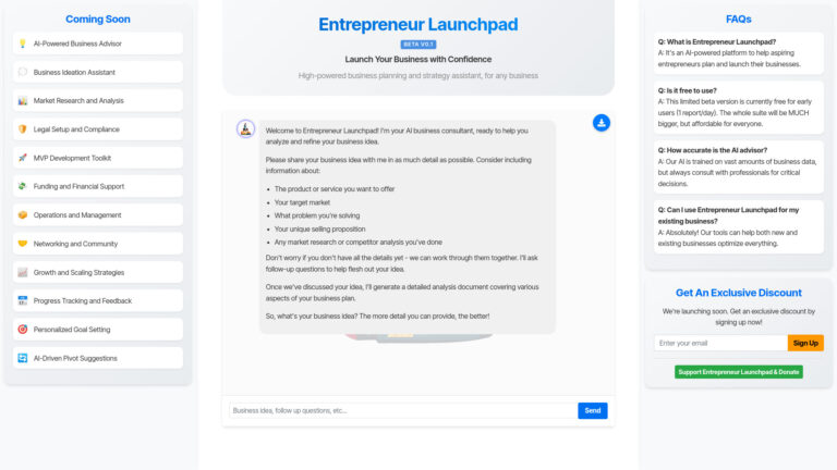 New Entrepreneur Launchpad AI Tool Review