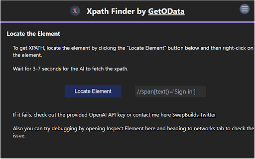 Xpath Finder ai chrome extension logo