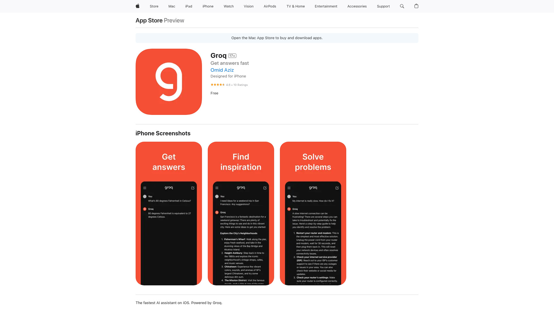 Groq on the App Store logo