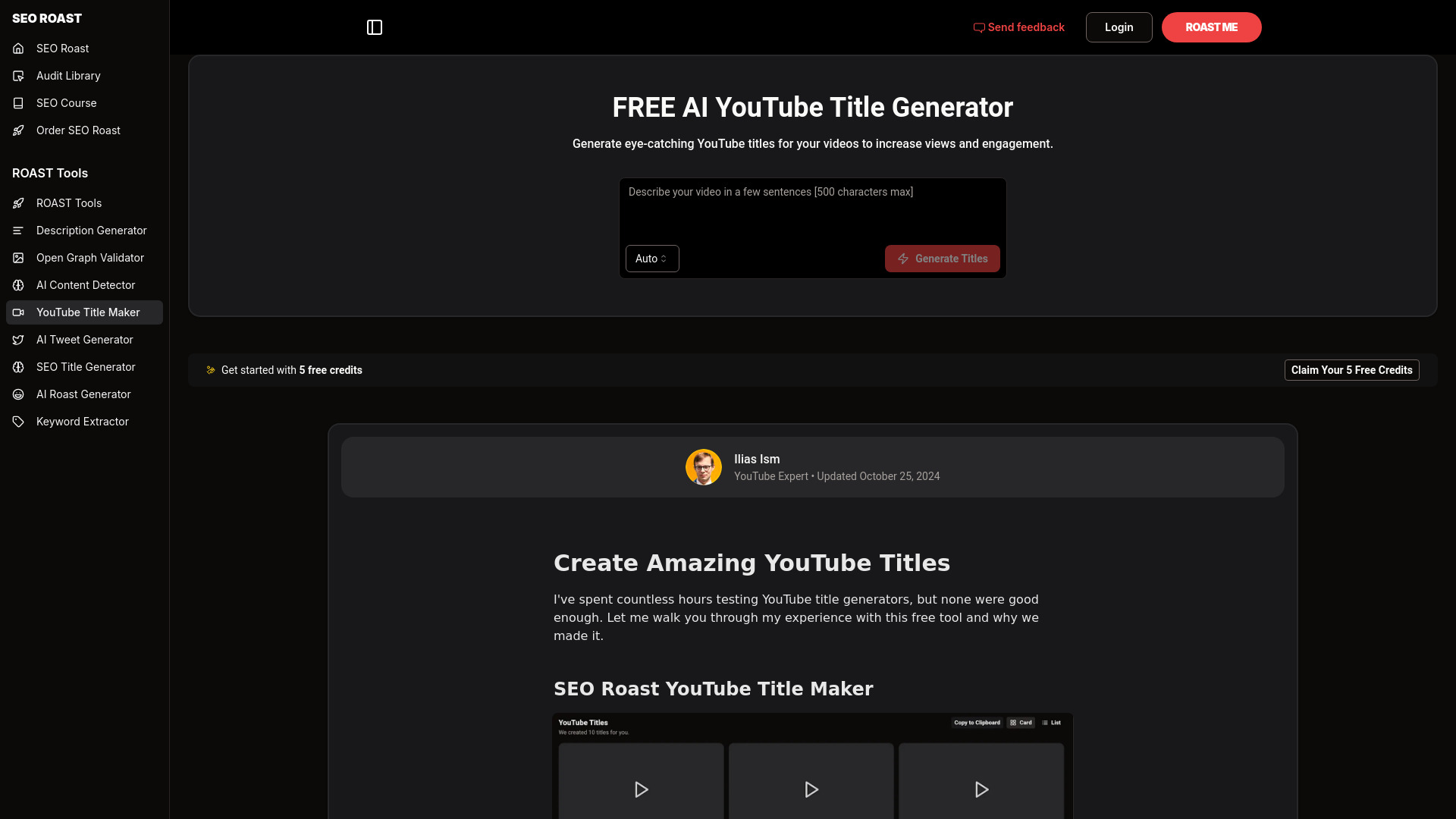 SEO Roast YouTube Title Maker logo