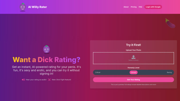 Advanced AI Willy Rater AI Tool Review