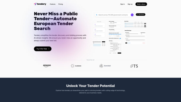 Powerful Tendery AI Tool Review