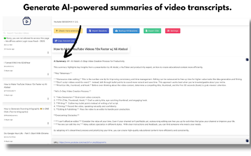 YouTube Transcript Summary with Gemini ai chrome extension logo