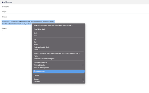 IntelliScribe ai chrome extension