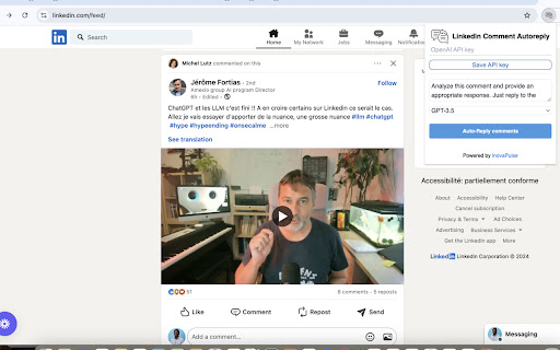 LinkedIn Comment Reply Extension ai chrome extension logo