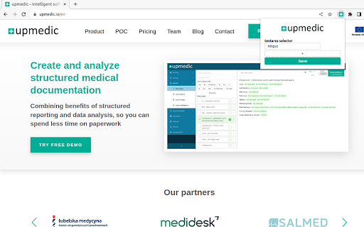 Upmedic Radiologia ai chrome extension logo