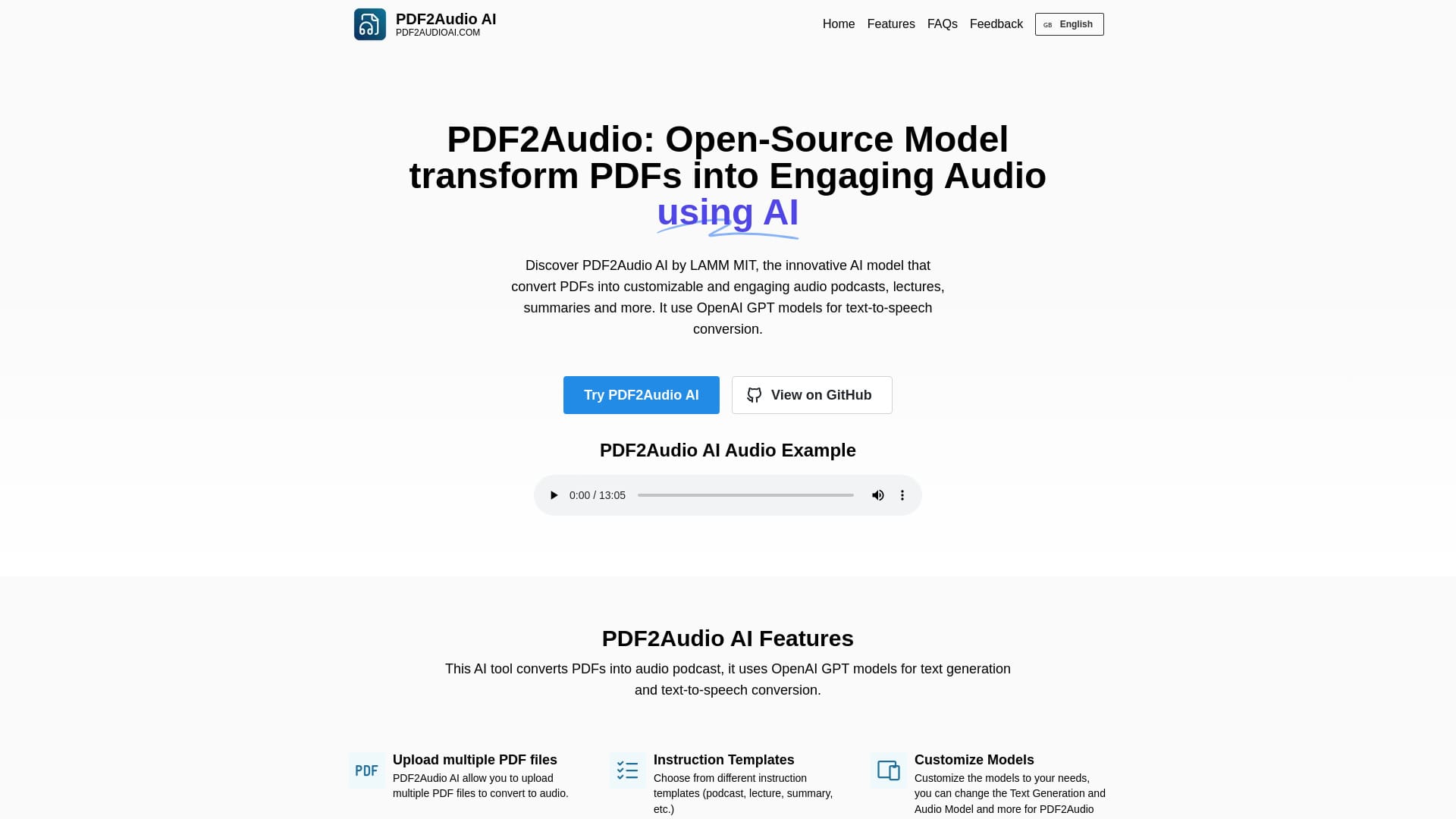 PDF2Audio AI