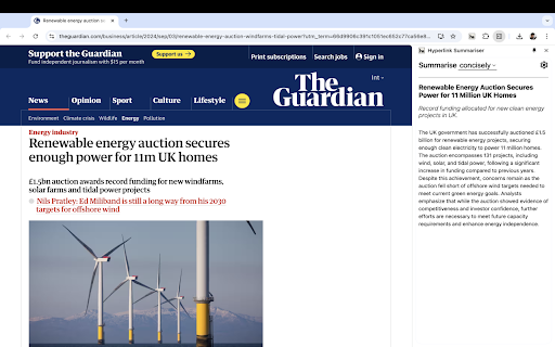 Hyperlink Summariser ai chrome extension logo