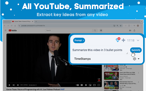 YouTube Video Summarizer ai chrome extension