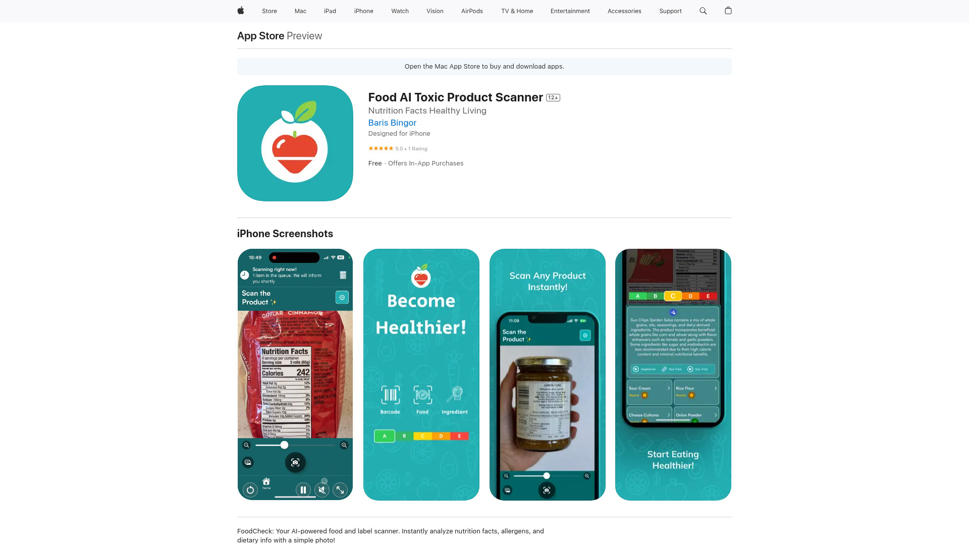 Food AI Toxic Product Scanner logo