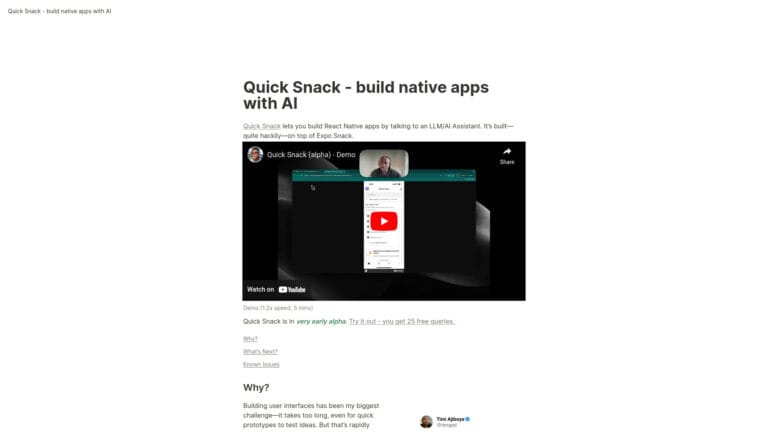 Advanced Quick Snack AI Tool Review