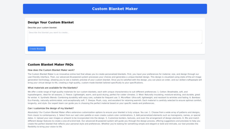 Powerful Customblanketmaker AI Tool Review
