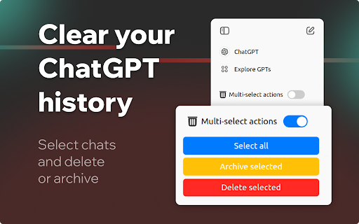 ChatGPT Delete All Chats ai chrome extension logo