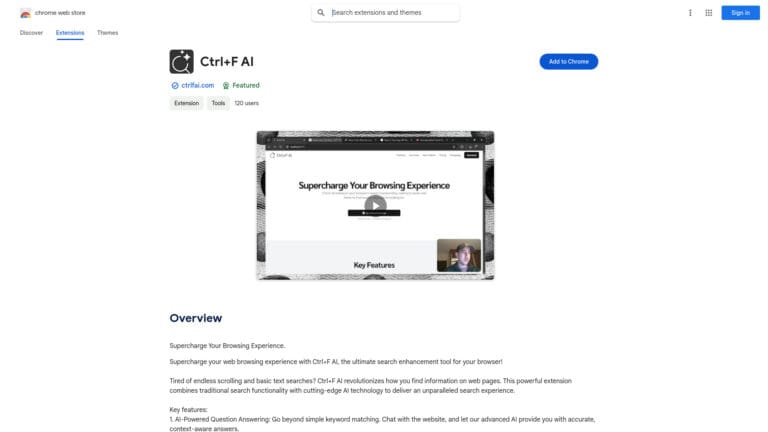 Free Ctrl+f AI AI Chrome Extension AI Tool Review