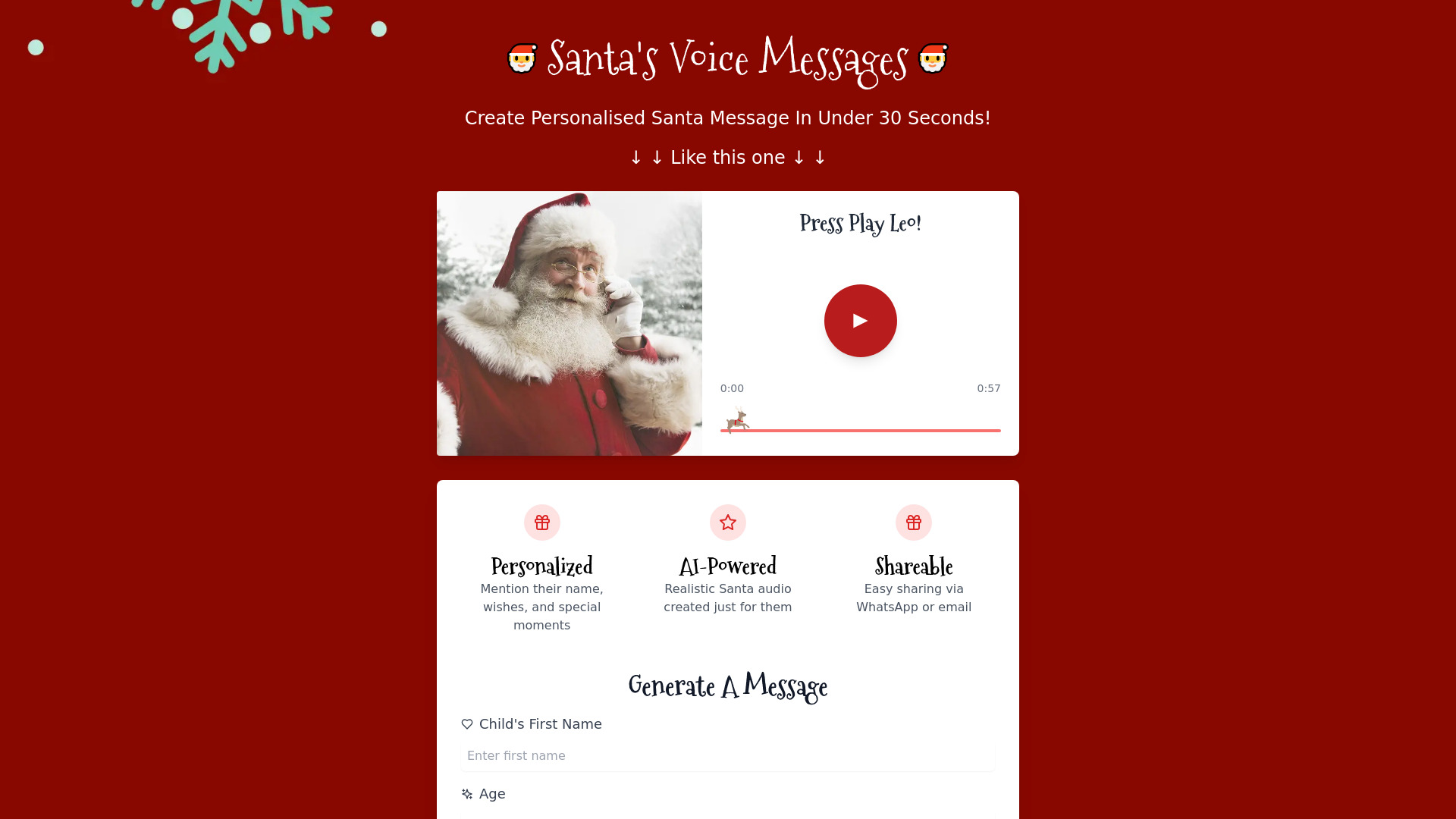Santa’s Voice Message logo