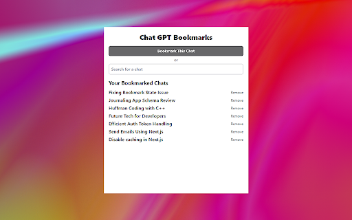 Chat GPT Conversation Bookmark Extension ai chrome extension logo