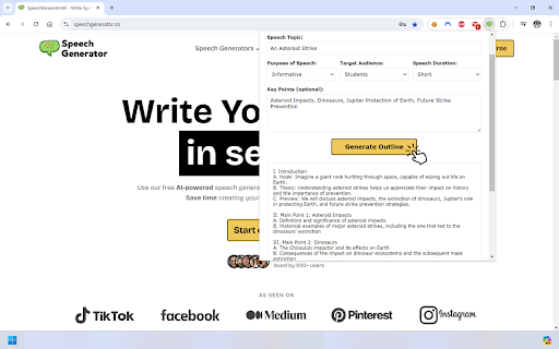 SpeechGeneratorAI ai chrome extension logo