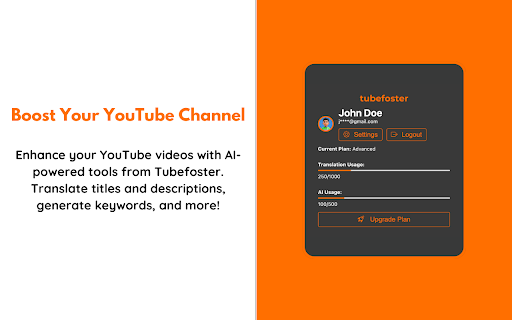 Tubefoster ai chrome extension logo