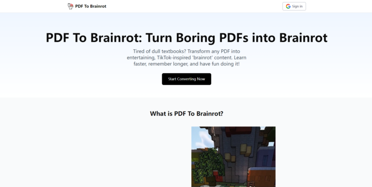 Advanced Pdf To Brainrot AI Tool Review