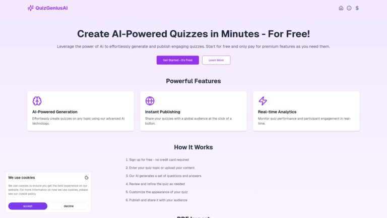 Innovative Quizgeniusai AI Tool Review