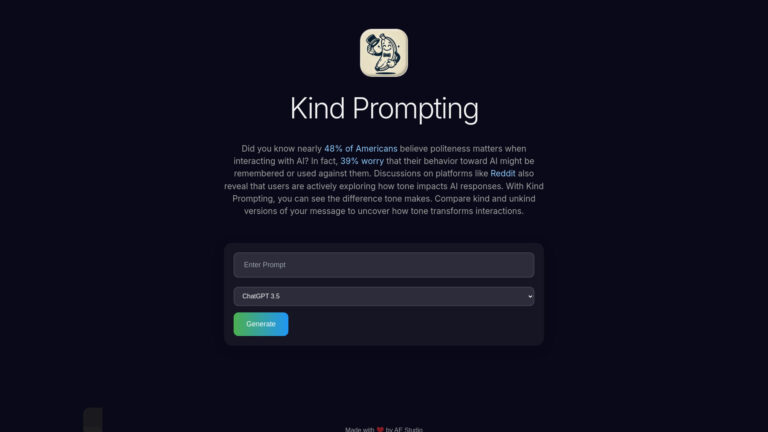 Popular Ae Studio Kind Prompting AI Tool Review