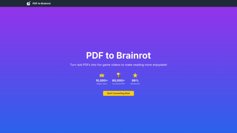 Powerful Pdf To Brainrot AI Tool Review
