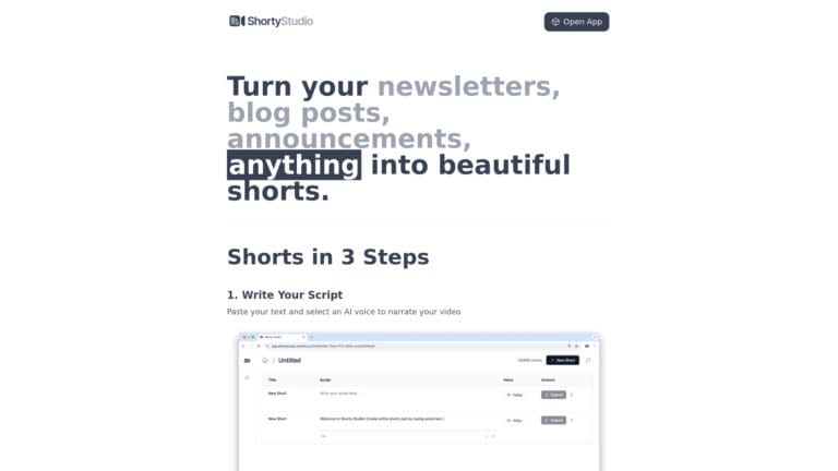 New Shorty Studio AI Tool Review
