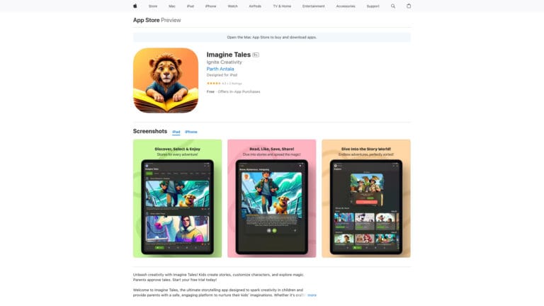 Innovative Imagine Tales AI Tool Review