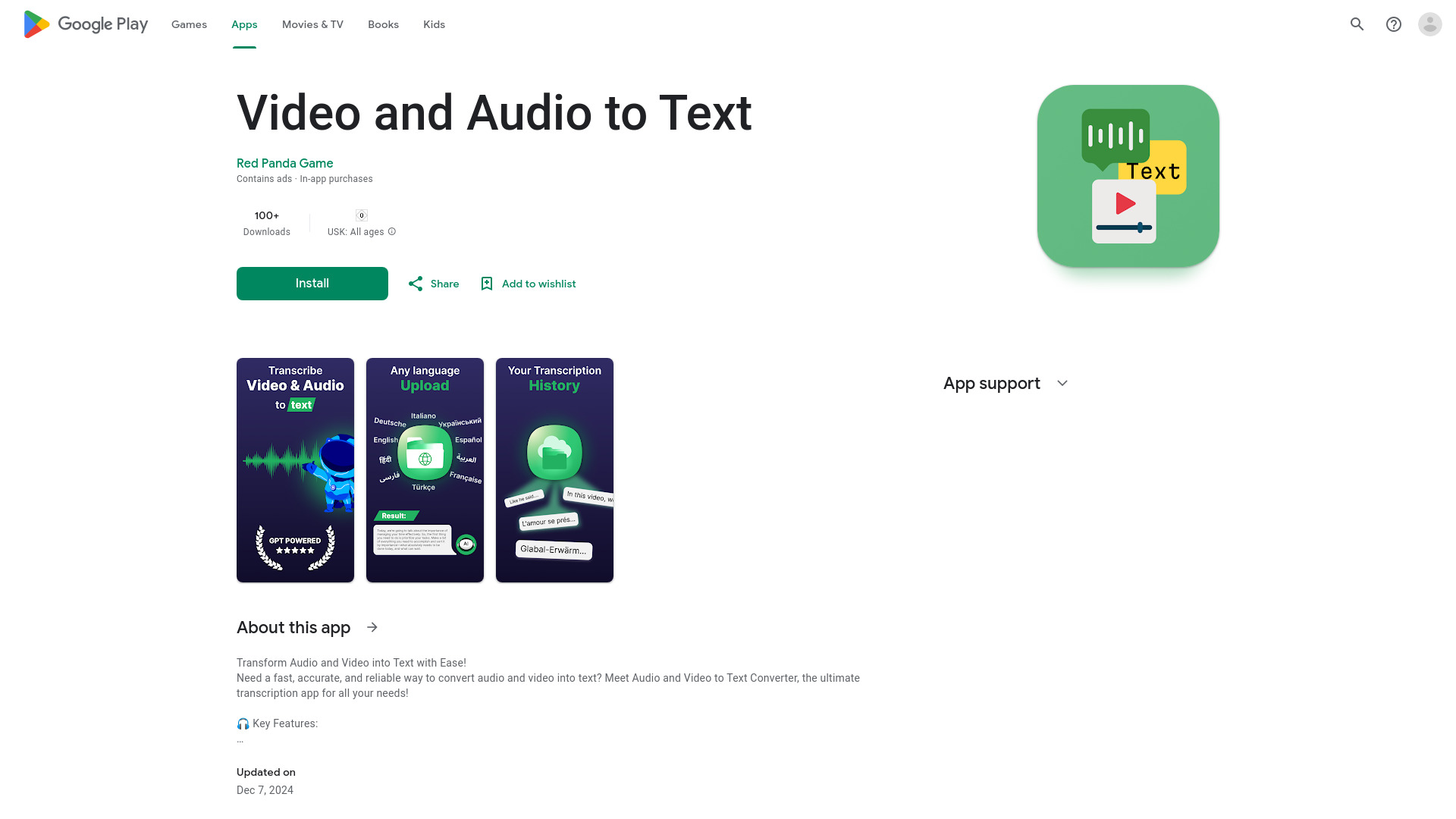 Video and Audio to Text logo
