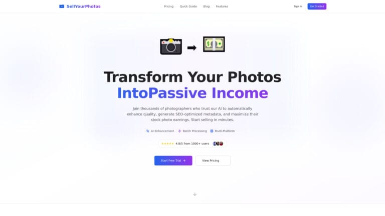 New Sellyourphotos AI Tool Review
