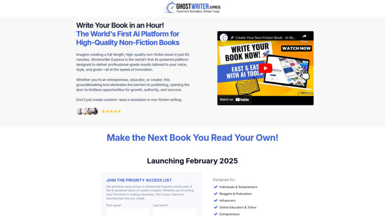 Innovative Ghostwriter Express AI Tool Review