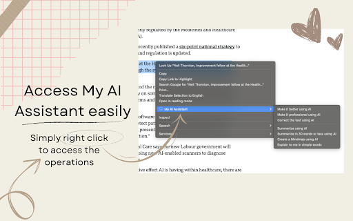 MyAI Assistant ai chrome extension
